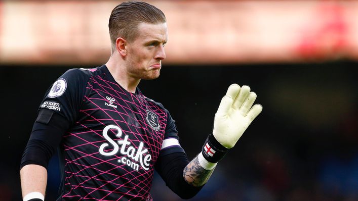 Everton goalkeeper Jordan Pickford is being monitored by Aston Villa