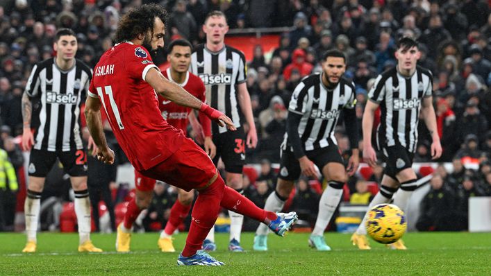 Mohamed Salah scored with his second penalty attempt of the game after his first effort was saved
