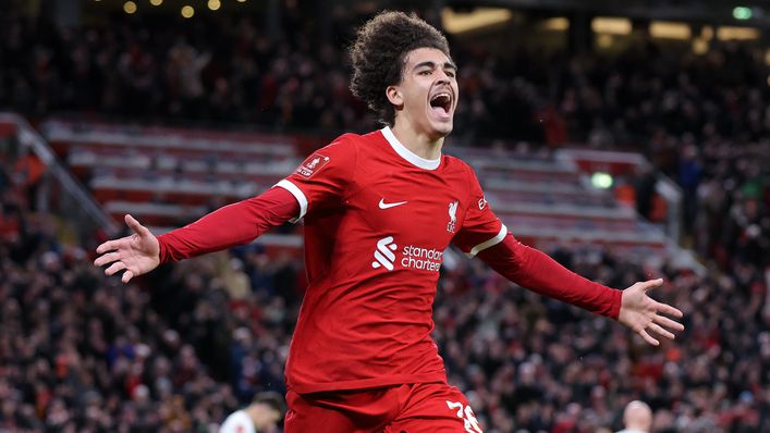 Jayden Danns scored twice in Liverpool's 3-0 fifth-round victory over Southampton