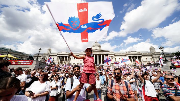 England fans quickly filled up Trafalgar Square for the celebration