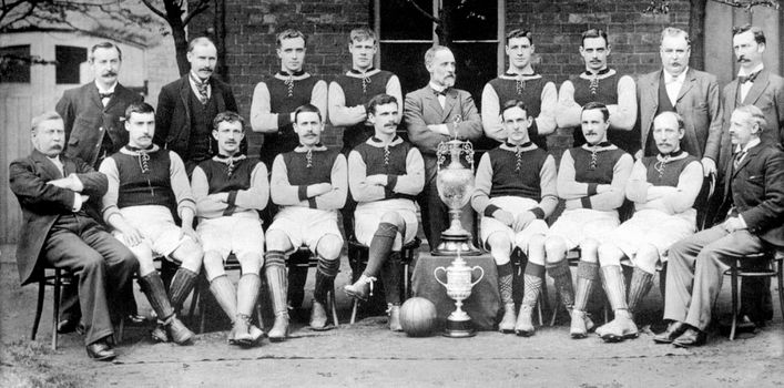 George Ramsay (back row, left) led English football's original powerhouses Aston Villa