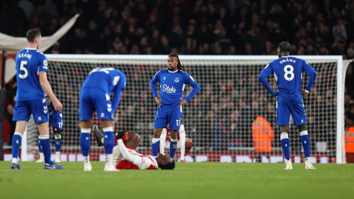 Everton conceded four times to Arsenal in midweek