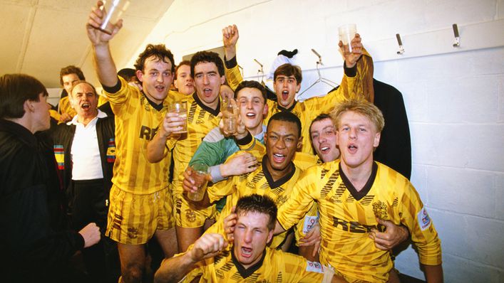 Sutton celebrate their 1989 victory against Coventry