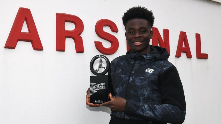 Bukayo Saka has been nominated for two prizes at the London Football Awards