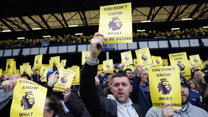 Everton fans staged another protest against their 10-point deduction