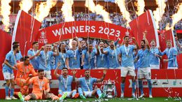 Manchester City celebrate their seventh FA Cup victory