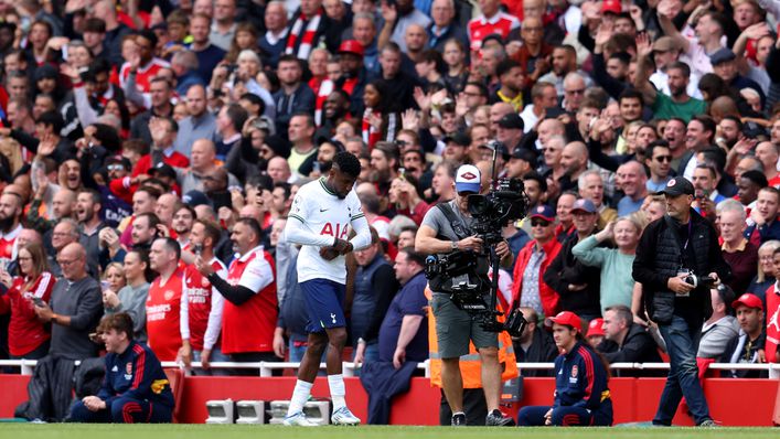 Tottenham defender Emerson Royal was sent off in the loss to Arsenal