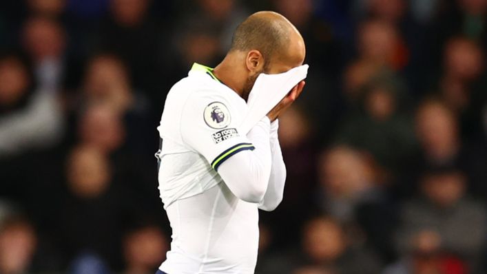 Lucas Moura could not hide his disappointment as he trudged off at Goodison