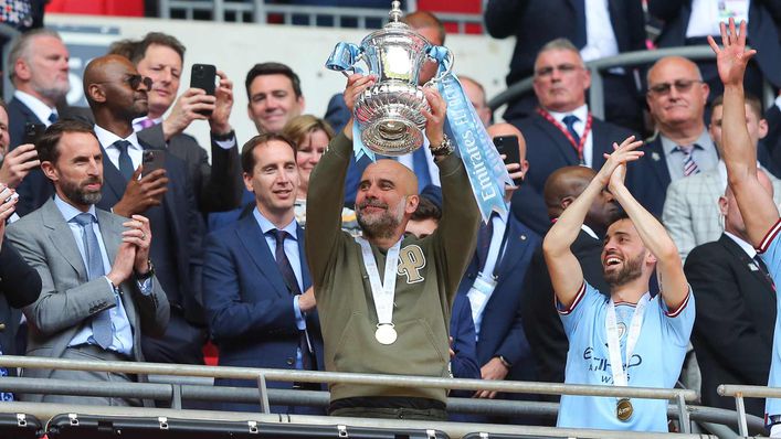 Pep Guardiola won the FA Cup for a second time on Saturday