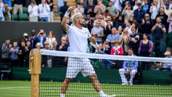 Fabio Fognini secured a huge victory in round two at Wimbledon