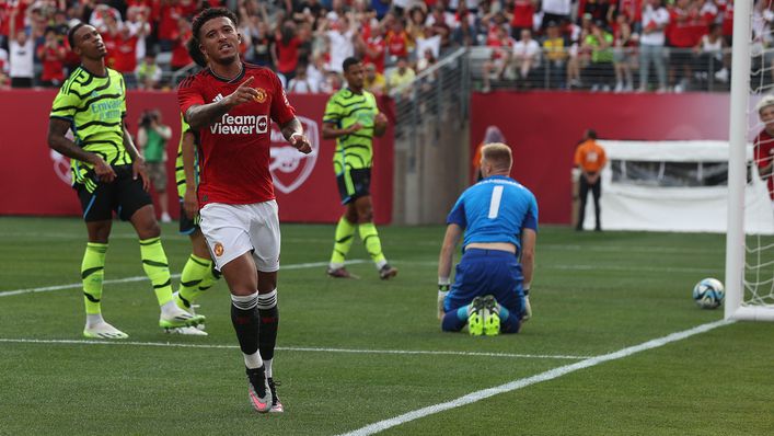 Jadon Sancho scored against Arsenal in Manchester United's pre-season campaign