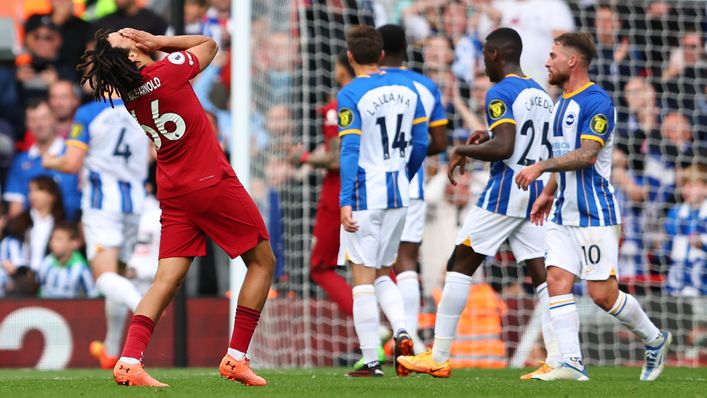 Trent Alexander-Arnold could not hide his frustration against Brighton