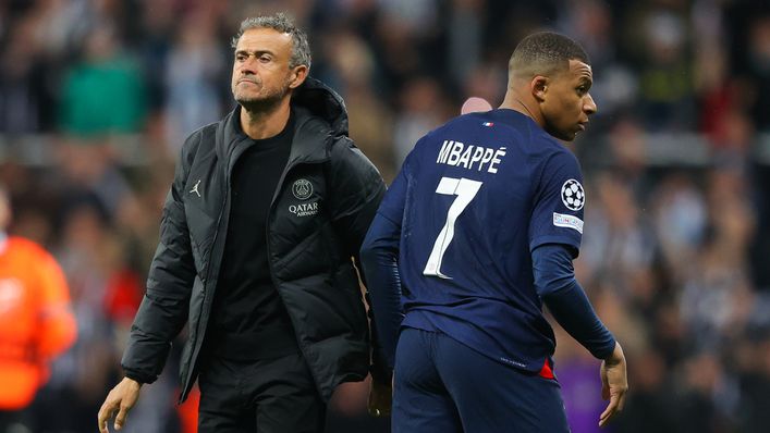 Luis Enrique and Kylian Mbappe endured a humbling evening at Newcastle