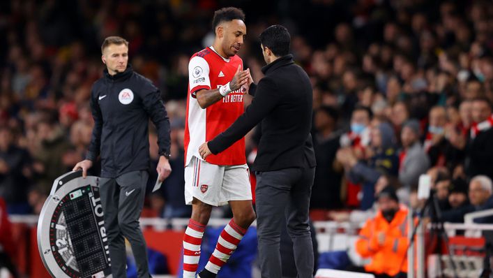 Pierre-Emerick Aubameyang is in line to face former boss Mikel Arteta for the first time on Sunday