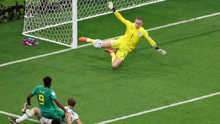 Jordan Pickford was called into action just after the half-hour mark to deny Boulaye Dia