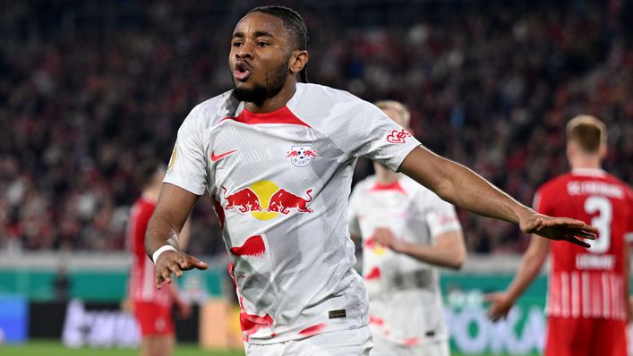 Christopher Nkunku has scored against Freiburg in both the Bundesliga and DFB-Pokal this season