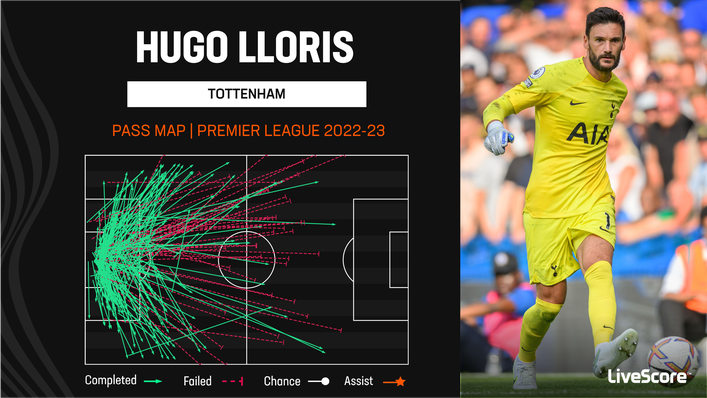 Hugo Lloris' long-range distribution cannot match the impressive accuracy of his short-distance passing