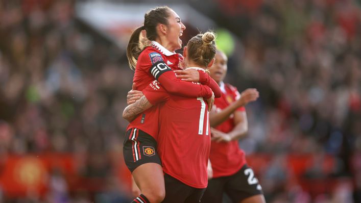 Katie Zelem and Leah Galton were on target as Manchester United thrashed Aston Villa at Old Trafford