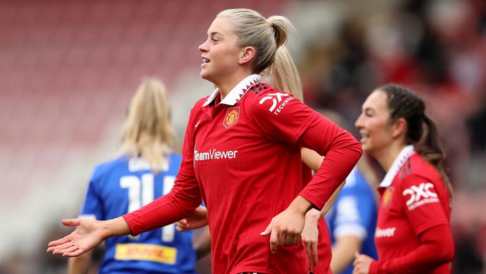 Alessia Russo scored a clinical hat-trick as Manchester United beat Leicester 5-1