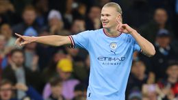 Erling Haaland was at the double as Manchester City won 5-0