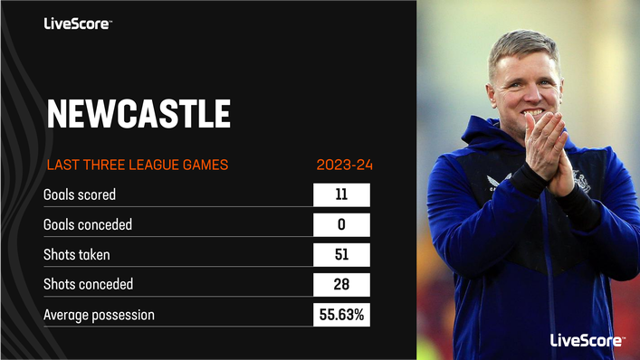 Newcastle have given Eddie Howe plenty to smile about in recent weeks