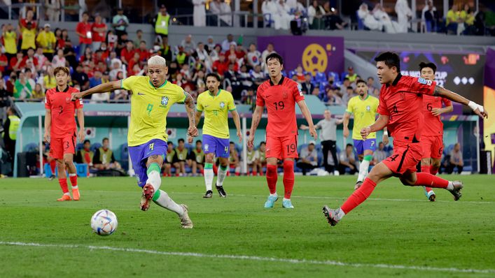 Tottenham striker Richarlison finished off a delightful Brazil team goal against South Korea