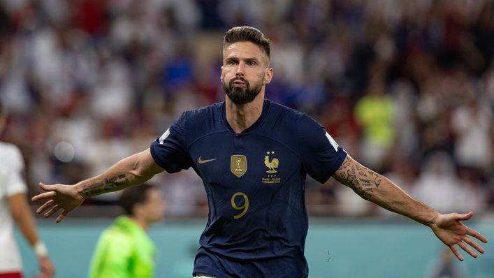 Olivier Giroud has become France's all-time top scorer at Qatar