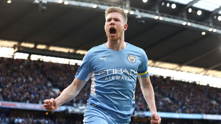 Kevin De Bruyne scored twice as Manchester City beat Manchester United