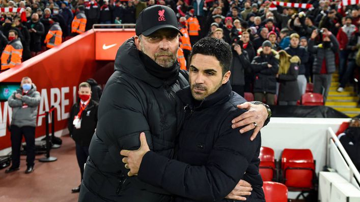 Jurgen Klopp and Mikel Arteta will do battle once again this weekend