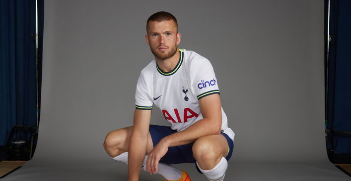 Eric Dier models Tottenham's new home shirt for the 2022-23 season