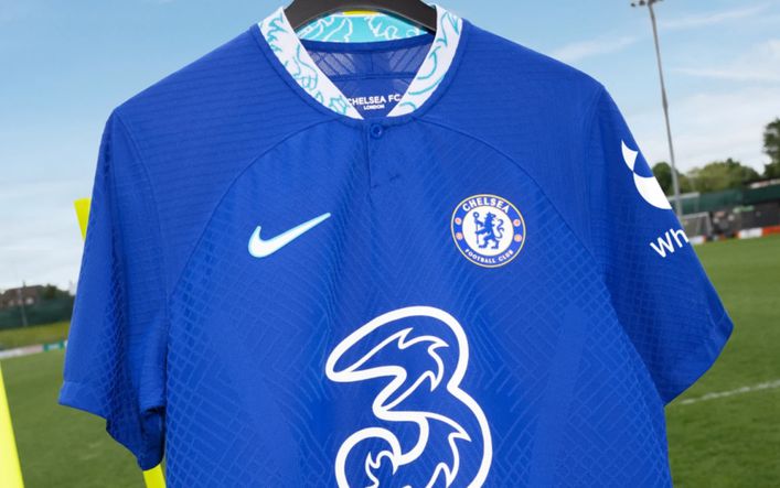 Chelsea's blue home kit for 2022-23 comes with a bold white collar