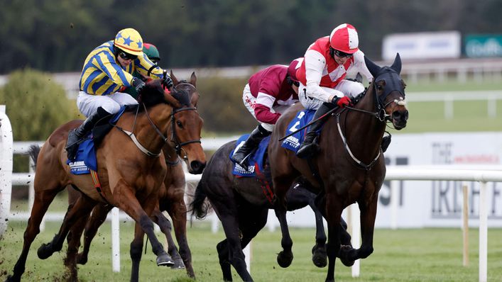 Hello Neighbour (right) wins at the Dublin Racing Festival