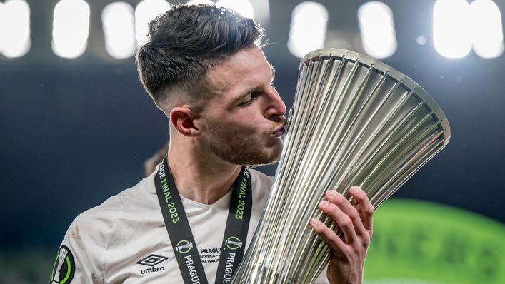Captain Declan Rice lifted the Europa Conference League trophy with West Ham
