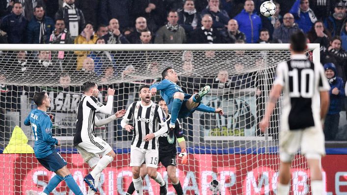 Cristiano Ronaldo drew applause from the Juventus crowd as a Real Madrid player for this strike