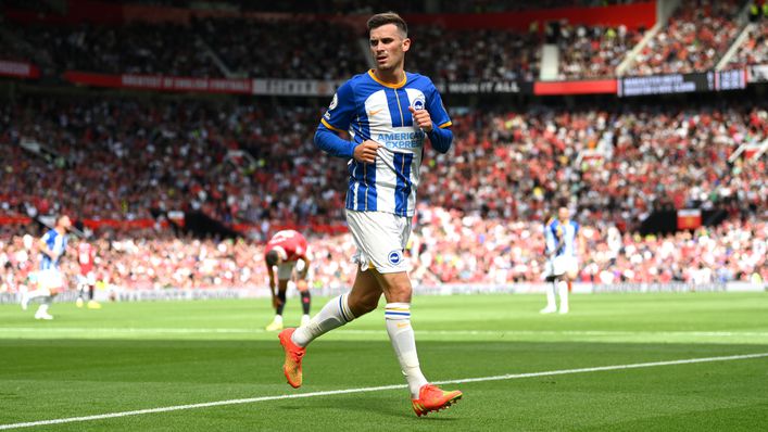Pascal Gross grabbed a brace in the 2-1 victory over Manchester United