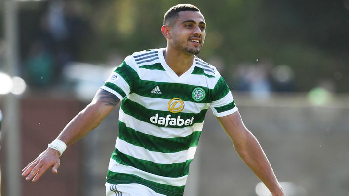 Giorgos Giakoumakis celebrates Celtic's victory in Perth