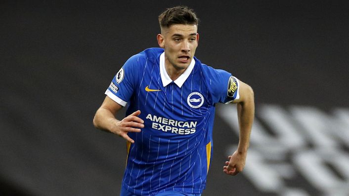 Jakub Moder will hope to get his third start for Brighton against Everton tonight