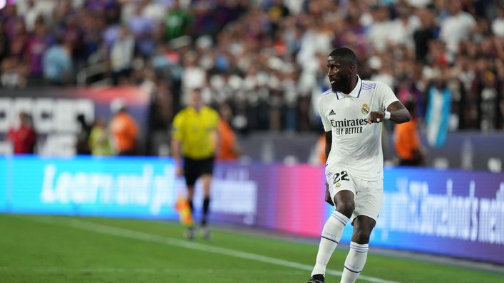 Defender Antonio Rudiger will hope to make his competitive debut for Real Madrid against Frankfurt