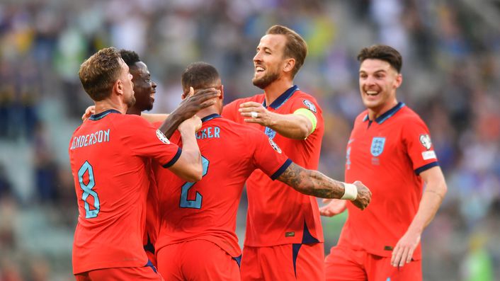 Kyle Walker celebrates his first England goal