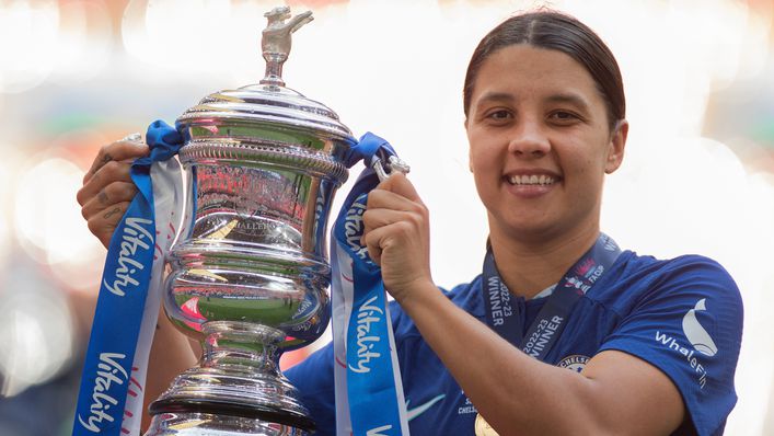 Sam Kerr won the 2023 Women's FA Cup final with Chelsea