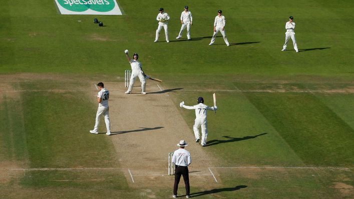 Ben Stokes roars with delight after hitting the winnings runs at Headingley