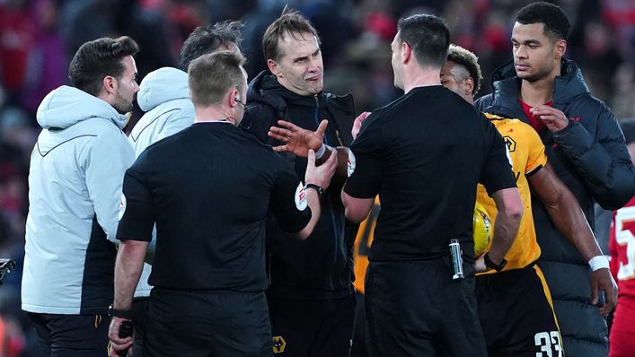 Wolves boss Julen Lopetegui was incensed by a VAR decision against Liverpool