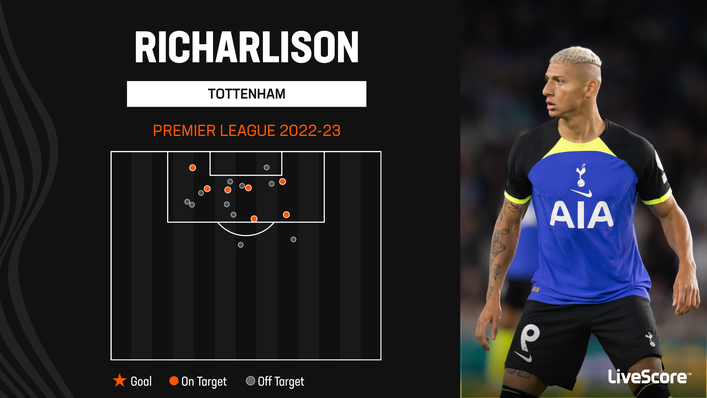 Richarlison has yet to score a Premier League goal for Tottenham