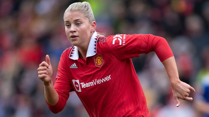Alessia Russo will hope to fire Manchester United to victory against title rivals Chelsea on Sunday