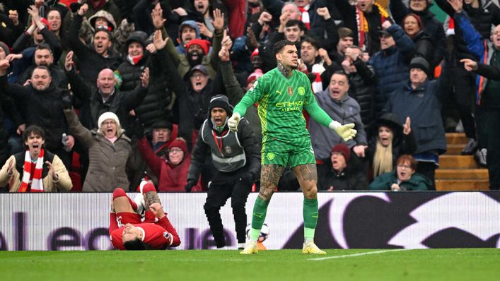 Ederson had a moment to forget when bringing down Darwin Nunez