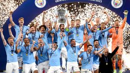 Manchester City lift the Champions League trophy