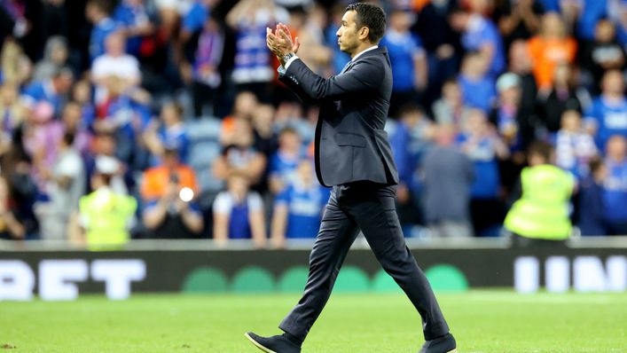 Giovanni van Bronckhorst's Rangers will face PSV in the Champions League play-off round