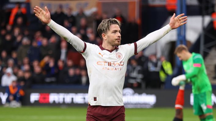 Jack Grealish was on target as Manchester City beat Luton