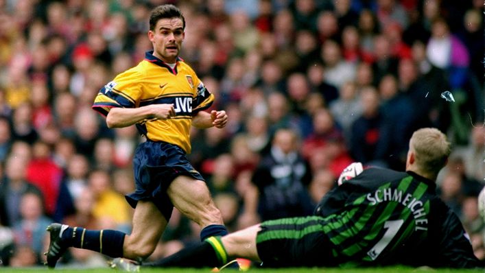 Marc Overmars scored a crucial goal at Old Trafford in 1997-98