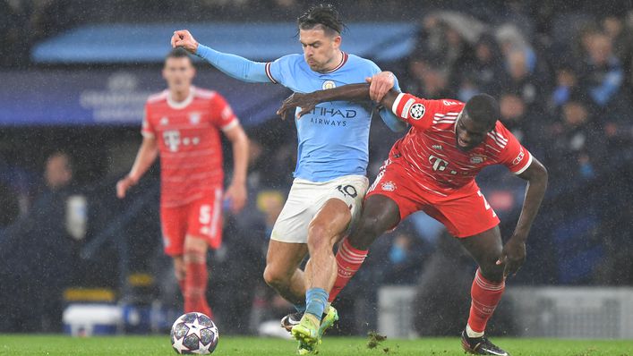 Dayot Upamecano lost out to Jack Grealish in the build up to Manchester City's second goal